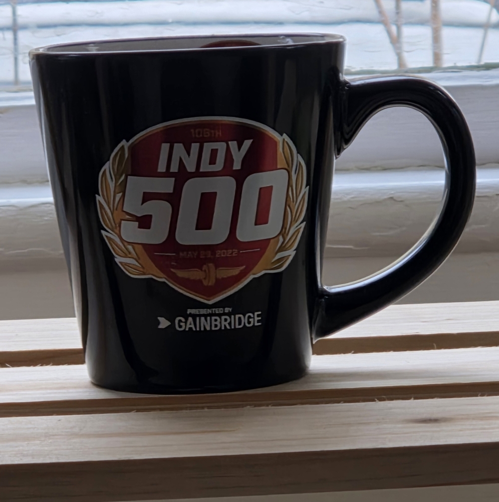 Indy 500 Black Ceramic Coffee Mug by